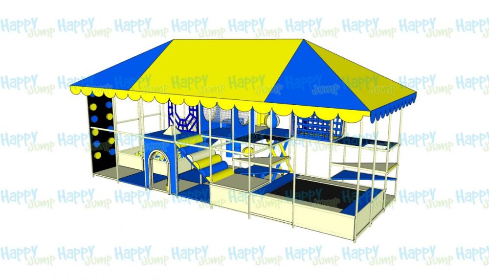 Лабіринт жовто-блакитний 7 х 3 х 3 м