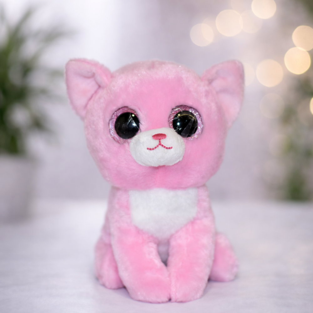 Рожеве великооке кошеня 8 дюймів