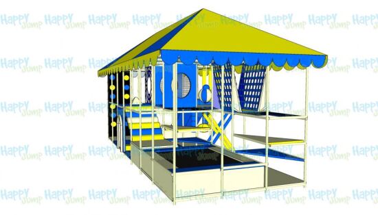 Лабіринт жовто-блакитний 7 х 3 х 3 м — фото 2