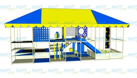 Лабіринт жовто-блакитний 7 х 3 х 3 м — фото 6