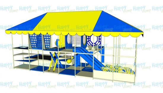 Лабіринт жовто-блакитний 7 х 3 х 3 м — фото 7