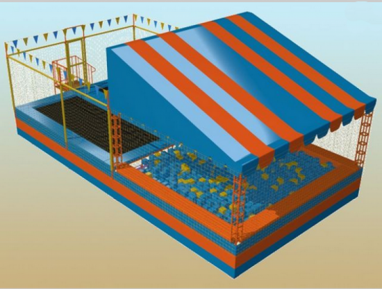 Парковий атракціон батут з поролоновою ямою 10х6х5,5м — фото 3