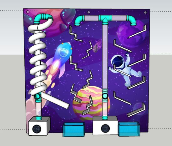 Пневмолабіринт 2,4х2,4м Бізі борд Космос — фото 2